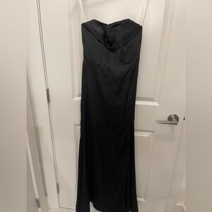 Azazie Classic Black Strapless Gown